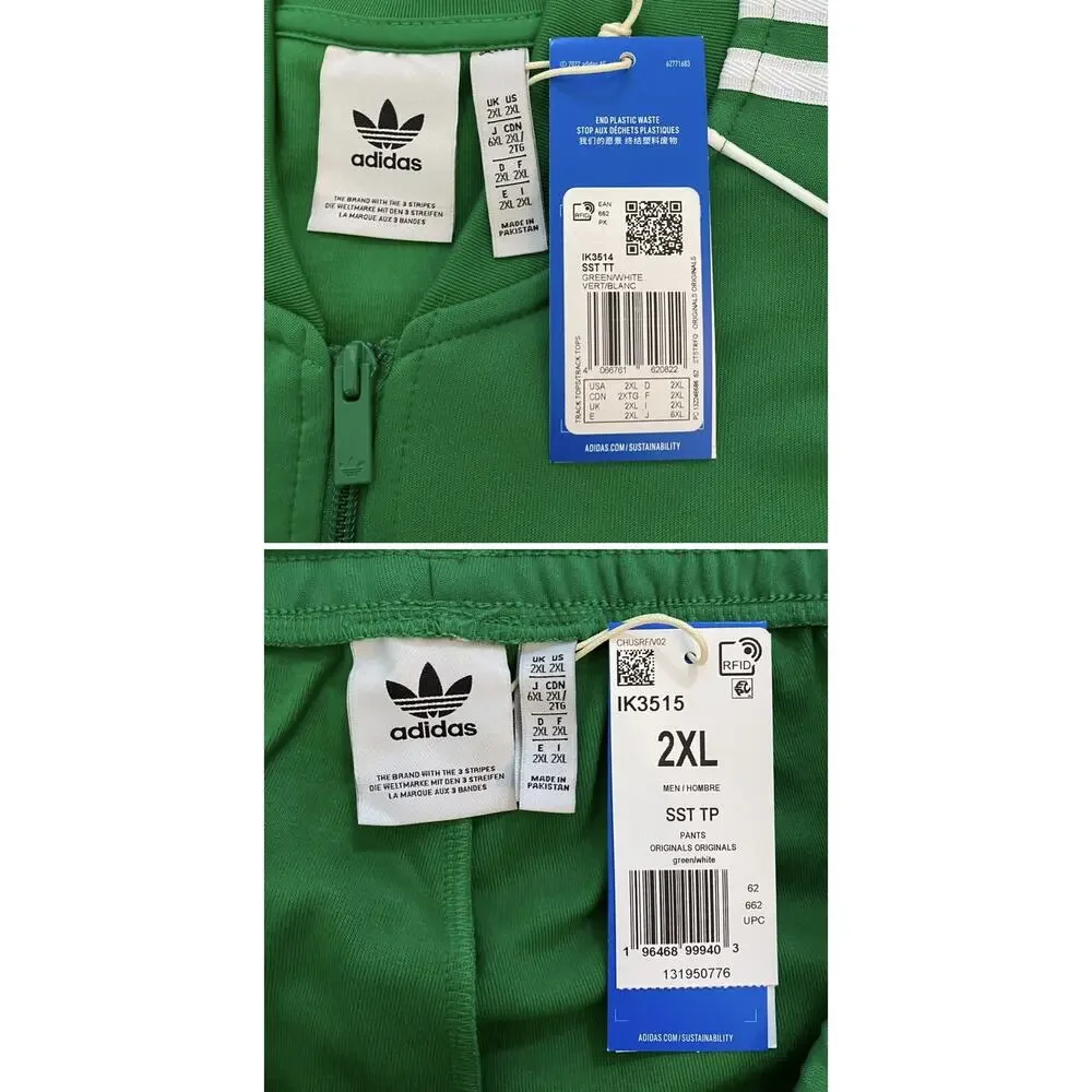 Adidas Originals Classics Superstar Tracksuit Green White Size 2XL